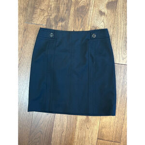 White House Black Market button side ponte skirt 6